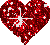 Gif animé coeur brillant rouge